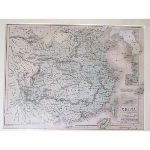 54 - Map of China by W. Hughes, 60 Geographical Miles equals one degree, published Edinburgh A & C Black,... 