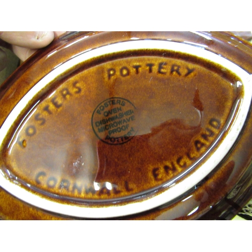326 - Fosters Pottery tea, coffee & dinner service with treacle glass earthenware dinner ware (2 boxes)