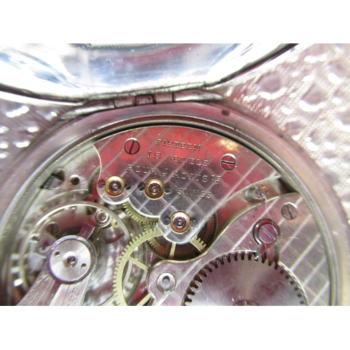 288 - R Bond & Company, Darlington, 1920's silver open faced keyless pocket watch, snap on bezel and hinge... 