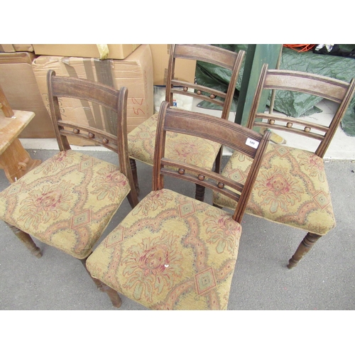 549 - Set of four Georgian mahogany dining chairs with horizontal splat on turned legs (4)