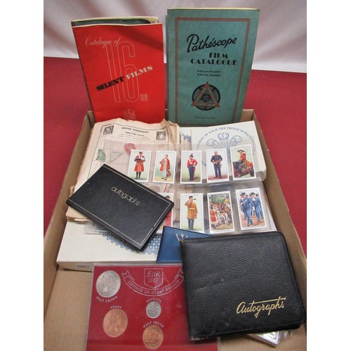 272 - Two C20th autograph albums, John Player & Sons cigarette cards, W. D. & H. O. Wills cigarette cards,... 