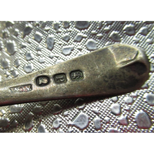 64 - Geo.III hallmarked sterling silver bright cut teaspoon initialled EB by Jonathan Perkins I & Jonatha... 