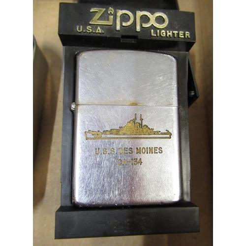 268 - Cased Zippo lighter lighter, brushed stainless steel finish 