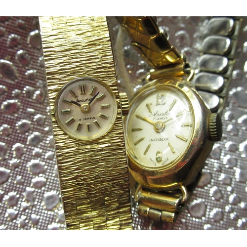69 - 1960s Aristo Ladies gold plated wristwatch on expanding bracelet on original fitted box and 1970s Ac... 