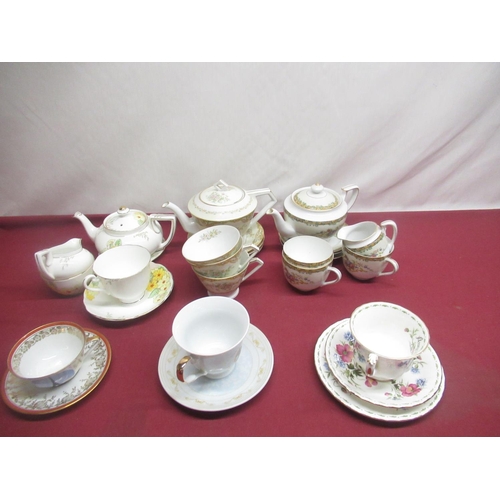 308 - Noritake tea service comprising of tea pot, sugar bowl, milk jug, two cups and saucers, another Nori... 