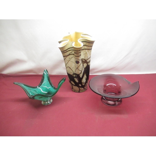 344 - Krosno Jozefina vase, Cello glass bowl and vase