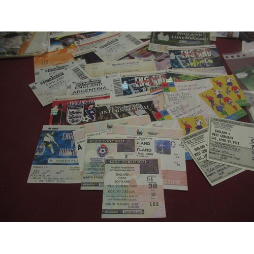 458 - Collection of football tickets for England international games,UEFA,Euros, FA Cup,etc