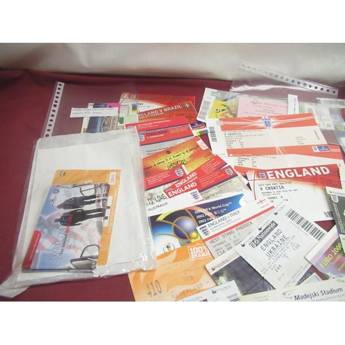 458 - Collection of football tickets for England international games,UEFA,Euros, FA Cup,etc