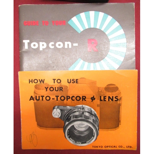 696 - Topcon R 35mm camera with 1:1.8cm lens  with original instructions and leather case (A/F), Kodak Col... 