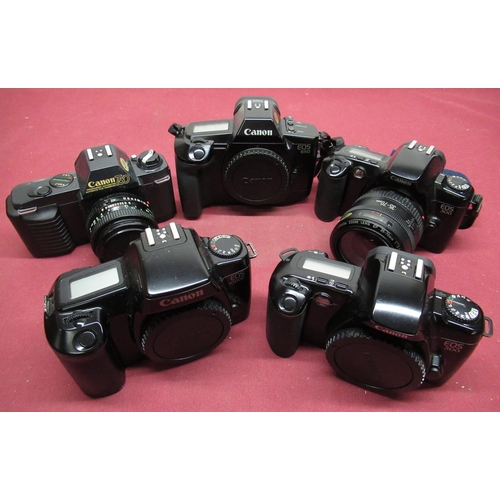 152 - Selection of Canon cameras including an EOS 500, EOS 650 body, EOS 1000F body etc