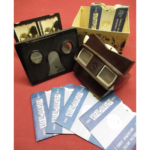 153 - Vintage Bakelite Viewmaster viewer with a selection of various reels including Lake Lucerne Switzerl... 