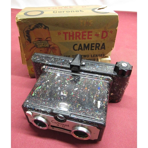 156 - Coronet 3 dimensional camera in paint splatter finish with original box