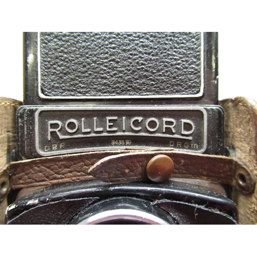 158 - Rolleicord twin lens reflex camera by Franke & Heidecke with ever ready case and strap