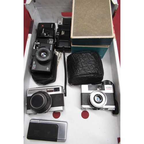 168 - Range Finder compact cameras including Fujica GA, Ricoh 500ST, Minolta Hi-matic F and another box of... 