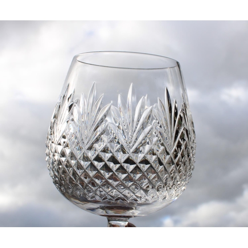 704 - Two pairs of Edinburgh Crystal cut glass cognac glasses, a thistle shaped cut glass decanter, five m... 