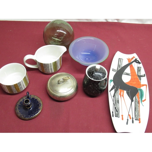 711 - Selection of studio ware ceramics including Midwinters jug and bowl, Italian studio comport pot, sil... 
