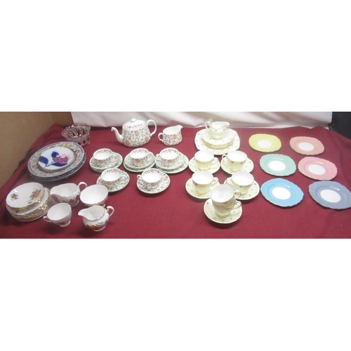 411 - Minton Haddon Hall part tea set, Aderley  part tea set and a collection of other tea plates (2)