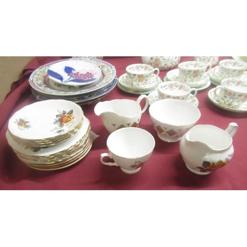411 - Minton Haddon Hall part tea set, Aderley  part tea set and a collection of other tea plates (2)