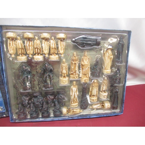 416 - German building block set, Quattro game, Lord of the Ring bronze chess set (3)