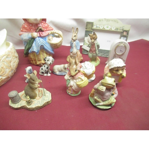 422 - Collection of Beatrix Potter ceramics, inc. Jemima Puddle Duck lidded tureen, Royal Albert figures,e... 