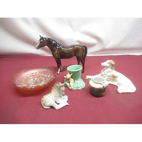 433 - Beswick Horse, Sylvac Dog, Sylvac Elf pot,etc