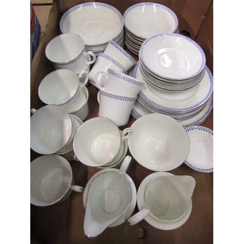 113 - Rostyn china tea ware, a blue & white English bone china tea service and a selection of various othe... 