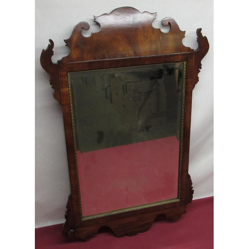 116 - C20th Chippendale style mahogany framed bevelled edged mirror with gilt egg and dart moulding W43.5c... 