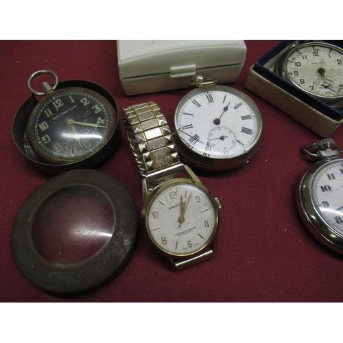 631 - Citizen WR50 quartz wristwatch, cased, (appears running), seven various pocket watches including Ing... 