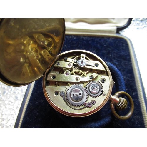 94 - Late C19th ladies Swiss open face keyless pocket watch, with hinged bezel, case back and No. 103076,... 