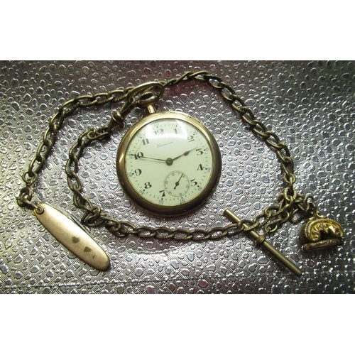95 - Early C20th New Era, USA  Railway inspired open faced keyless pocket watch, Philladelphia watch case... 
