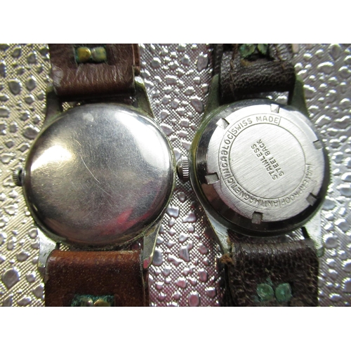 98 - 1960s Cyma Cymaflex hand wound wristwatch, chrome plated three piece case with snap on bezel and bac... 
