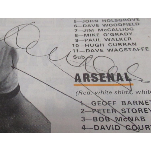 462 - Seven various football programmes signed by Rob Newman,Joe Corrigan, Phil Boyer, Nobby Stiles, Mark ... 