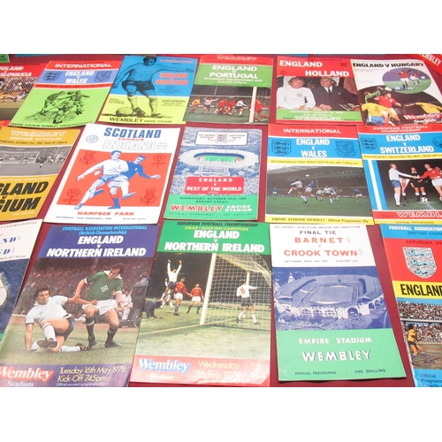 468 - Collection of England football programmes from the 1950s,60s and 70s