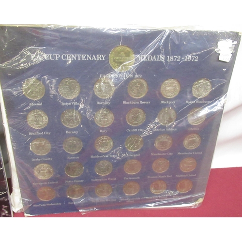 472 - FA Cup Centenary Medals 1872-1972,England squad 1998 medal collection, inflatable FA Cup, soccer puz... 