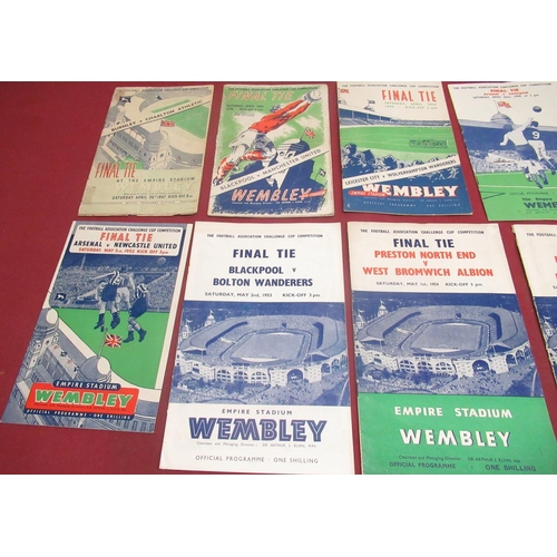 473 - FA Challenge Cup Finals football programmes from 1938,1947 to 1959,