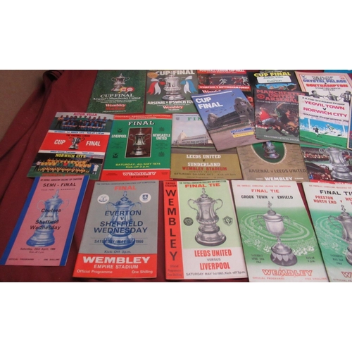 474 - Collection of football final game programmes from the FA Cup, Watney Cup, Milk Cup,etc covering the ... 