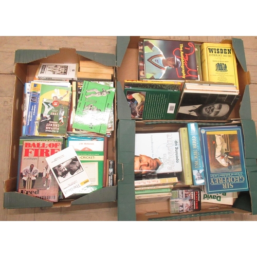 488 - Collection of Cricket books in 3 boxes