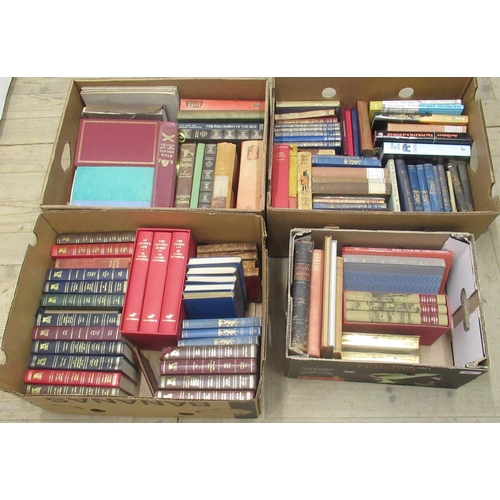 490 - Collection of Fiction, Hunting and other books in 4 boxes