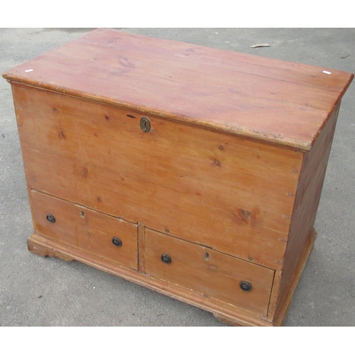 571 - Victorian stained mule chest, with two frieze drawers on bracket feet, 96cm wide 53.5cm deep 71cm hi... 