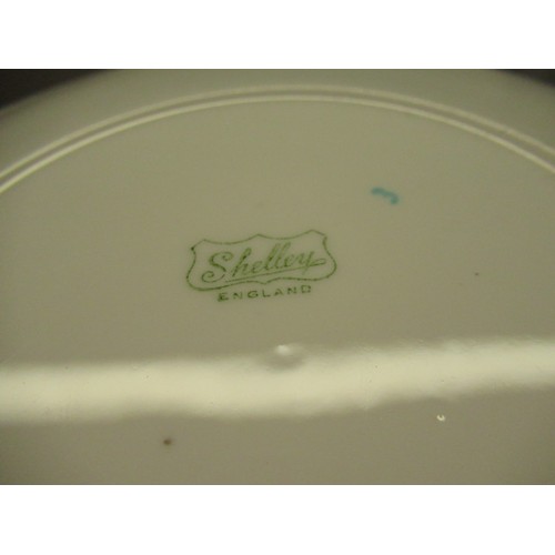 114 - Shelley 11422 pattern part tea service decorated with floral sprays with blue and gilt borders, incl... 