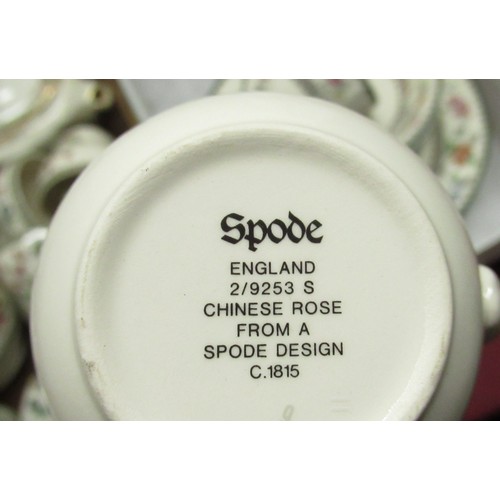 139 - Spode Chinese Rose tea and dinner ware 30pcs and a collection of Indian Tree tea and coffee ware (2 ... 