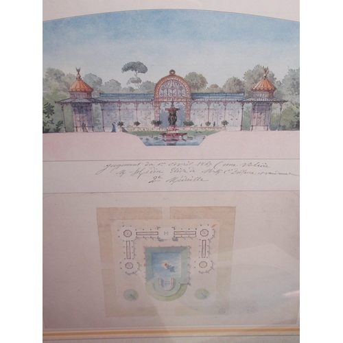 517 - Continental School (C19th); 'Elbeuf, Normandy', pencil over coloured ground, possibly signed 