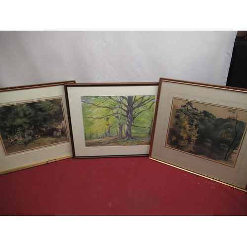 524 - John Ayers (mid C20th); 'Judy Woods', watercolour, signed and dated '96, a Churchyard Scene, waterco... 
