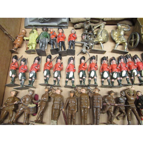 600 - Collection of Britains, Johillco and other lead figures, mainly soldiers, incl. Scots Guards, Infant... 