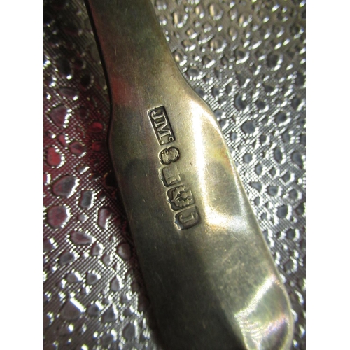 1189 - Geo.III hallmarked Sterling silver Fiddle pattern fish slice with pierced blade initialled J, Unicor... 
