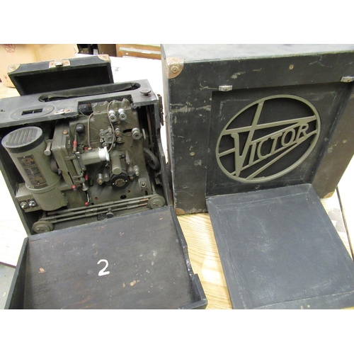 186 - Cased Victor 16mm cine projector 1740 together with matching Victor cased loud speaker