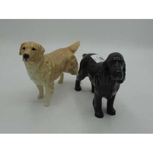 680 - Large Beswick figure of a cocker spaniel and a golden retriever (2)