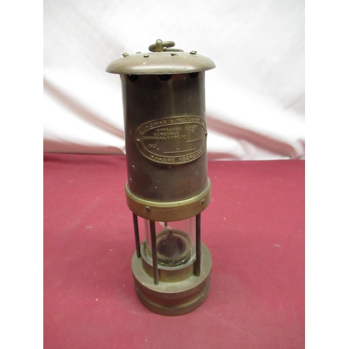 683 - E Thomas and Williams Ltd Aberdaire, approved under schedule type B Cambrian brass miners lamp H25cm