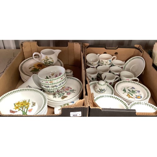 405 - Large selection of Portmerion botanic garden ceramics including cups, saucers, dinner plates, soup b... 