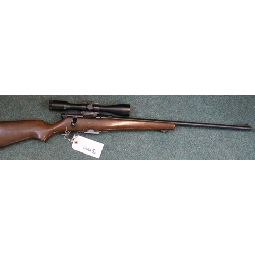 453 - Savage bolt action .222 rifle with telescopic sight and magazine, serial no. 131802 (section one cer... 